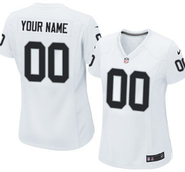 Women's Nike Oakland Raiders Customized White Game Jersey