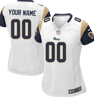 Women's Nike St. Louis Rams Customized White Game Jersey