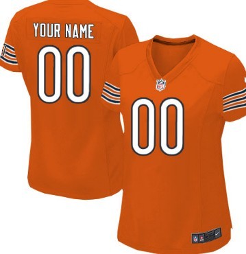 Women's Nike Chicago Bears Customized Orange Game Jersey