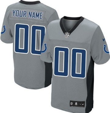 Men's Nike Indianapolis Colts Customized Gray Shadow Elite Jersey