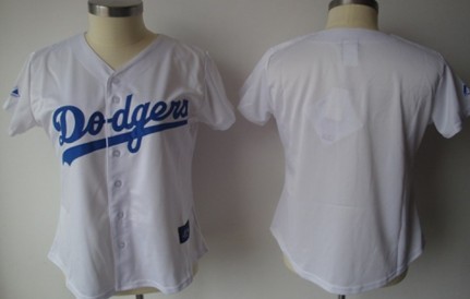 Women's Los Angeles Dodgers Customized White With Blue Jersey