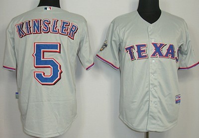 Texas Rangers #5 Ian Kinsler Gray Kids Jersey