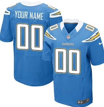 Men's Nike San Diego Chargers Customized Light Blue Elite Jersey