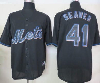 New York Mets #41 Tom Seaver 2012 Black Fashion Jersey