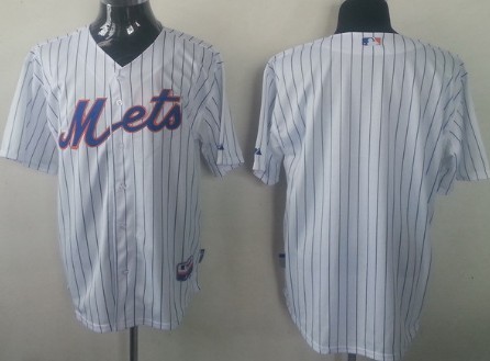 Men's New York Mets Customized White Pinstripe Jersey