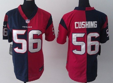 Nike Houston Texans #56 Brian Cushing Blue/Red Two Tone Womens Jersey