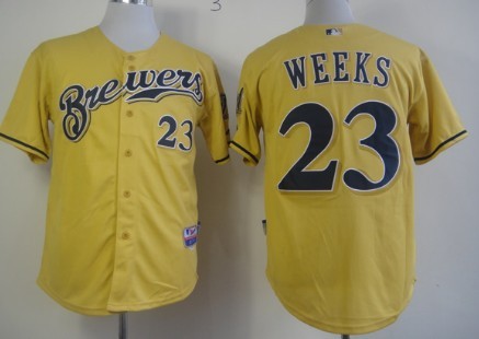 Milwaukee Brewers #23 Rickie Weeks Yellow Jersey