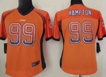 Chicago Bears #99 Dan Hampton 2013 Drift Fashion Orange Womens Jersey