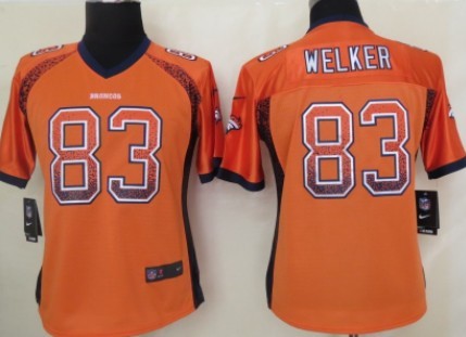 Nike Denver Broncos #83 Wes Welker 2013 Drift Fashion Orange Womens Jersey