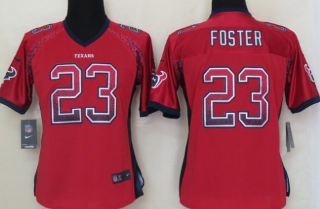 Nike Houston Texans #23 Arian Foster 2013 Drift Fashion Red Womens Jersey