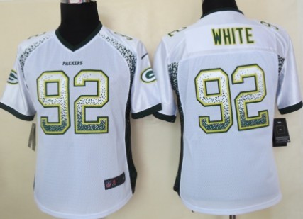 Nike Green Bay Packers #92 Reggie White 2013 Drift Fashion White Womens Jersey