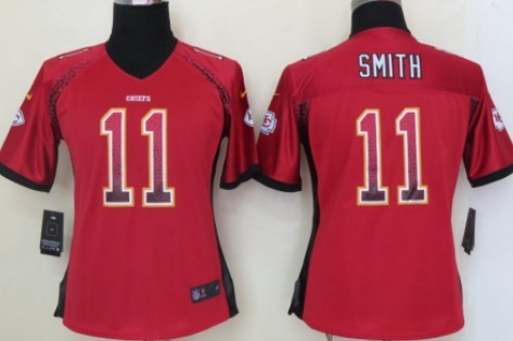 Nike Kansas City Chiefs #11 Alex Smith 2013 Drift Fashion Red Womens Jersey