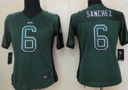 Nike New York Jets #6 Mark Sanchez 2013 Drift Fashion Green Womens Jersey