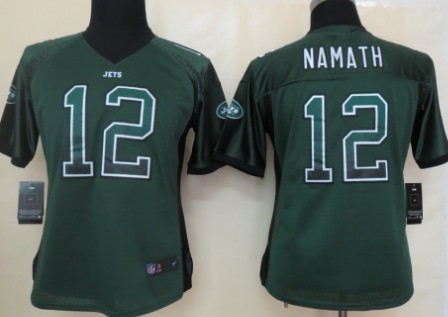 Nike New York Jets #12 Joe Namath 2013 Drift Fashion Green Womens Jersey