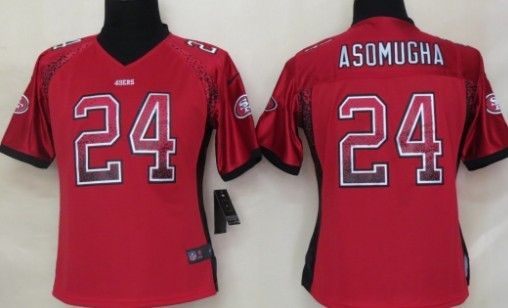 Nike San Francisco 49ers #24 Nnamdi Asomugha 2013 Drift Fashion Red Womens Jersey