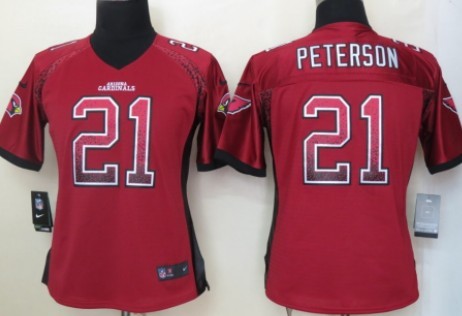 Nike Arizona Cardinals #21 Patrick Peterson 2013 Drift Fashion Red Womens Jersey