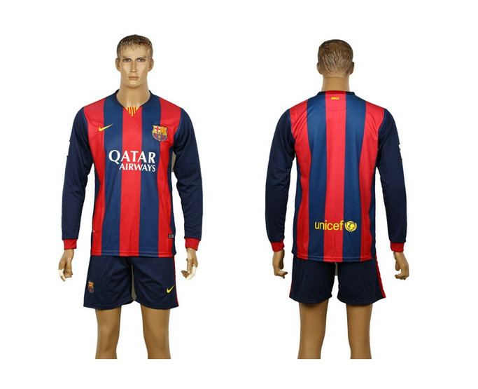 2014-15 Barcelona Soccer Jerseys Home Long Sleeves
