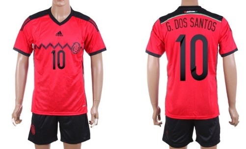 2014 World Cup Mexico #10 G.Dos Santos Away Soccer Shirt Kit