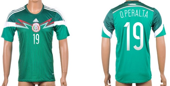 2014 World Cup Mexico #19 O.Peralta Home Soccer AAA+ T-Shirt
