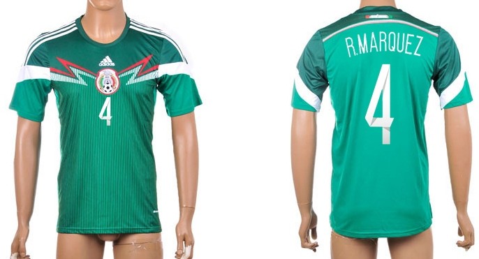 2014 World Cup Mexico #4 R.Marquez Home Soccer AAA+ T-Shirt