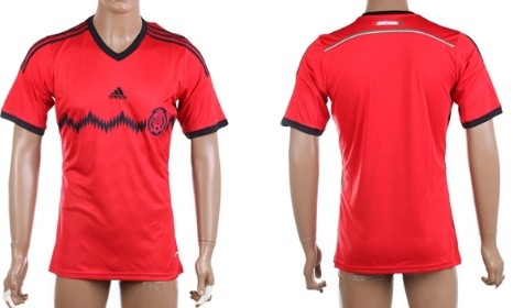 2014 World Cup Mexico Blank (or Custom) Away Red Soccer AAA+ T-Shirt