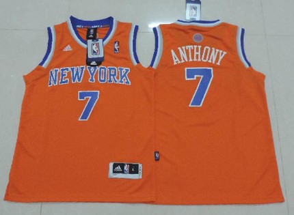 New York Knicks #7 Carmelo Anthony 2013 Orange Kids Jersey
