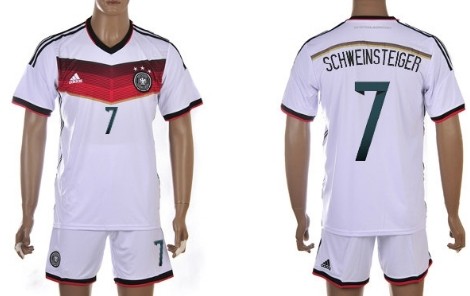 2014 World Cup Germany #7 Schweinsteiger Home Soccer Shirt Kit