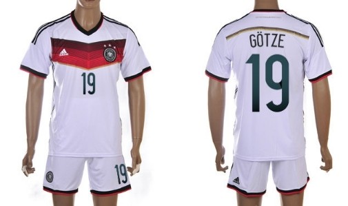 2014 World Cup Germany #19 Gotze Home Soccer Shirt Kit
