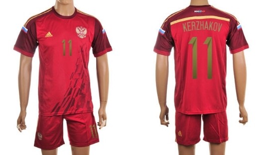 2014 World Cup Russia #11 Kerzhakov Home Soccer Shirt Kit
