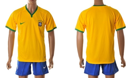 2014 World Cup Brazil Blank (or Custom) Home Soccer Shirt Kit
