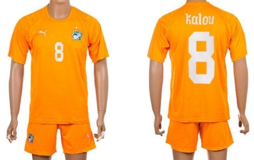 2014 World Cup Cote d'Ivoire #8 Kalou Home Soccer Shirt Kit