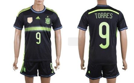 2014 World Cup Spain #9 Torres Away Soccer Shirt Kit
