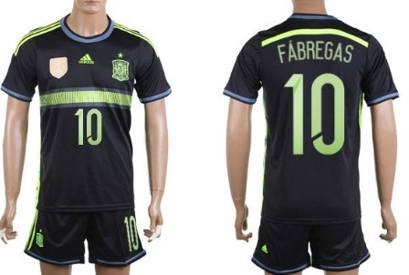 2014 World Cup Spain #10 Fabregas Away Soccer Shirt Kit