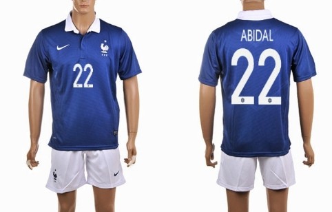 2014 World Cup France #22 Abidal Home Soccer Shirt Kit