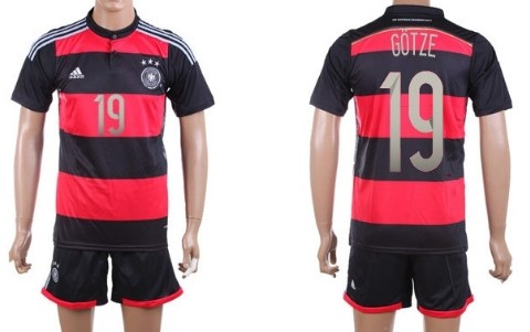 2014 World Cup Germany #19 Gotze Away Soccer Shirt Kit