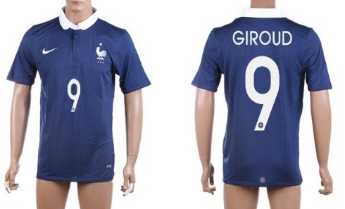 2014 World Cup France #9 Giroud Home Soccer AAA+ T-Shirt