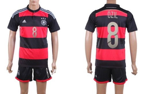 2014 World Cup Germany #8 Ozil Away Soccer Shirt Kit