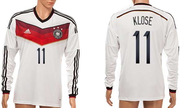 2014 World Cup Germany #11 Klose Home Soccer Long Sleeve AAA+ T-Shirt