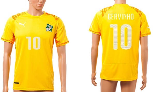 2014 World Cup Cote d'Ivoire #10 Gervinho Home Soccer AAA+ T-Shirt