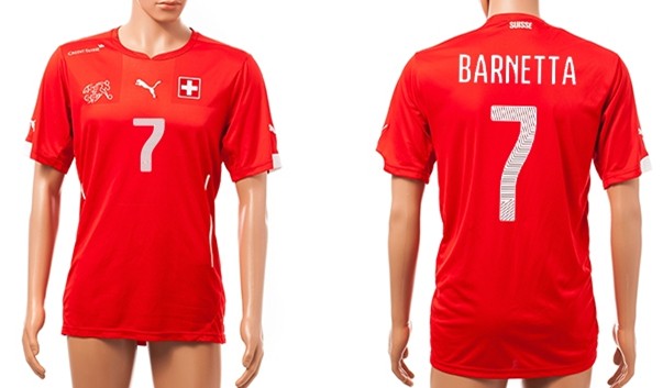 2014 World Cup Switzerland #7 Barnetta Home Soccer AAA+ T-Shirt
