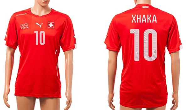2014 World Cup Switzerland #10 Xhaka Home Soccer AAA+ T-Shirt