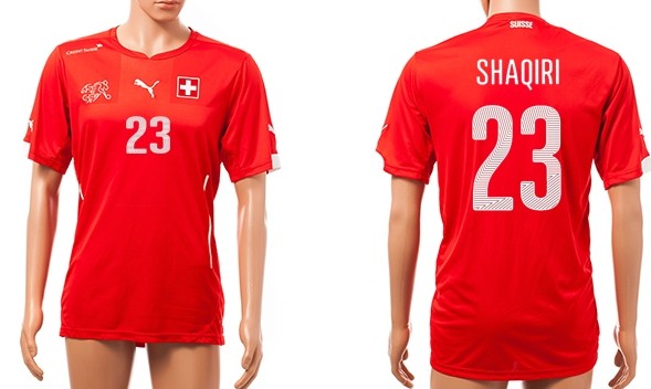 2014 World Cup Switzerland #23 Shaqiri Home Soccer AAA+ T-Shirt