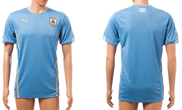 2014 World Cup Uruguay Blank (or Custom) Home Soccer AAA+ T-Shirt