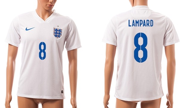 2014 World Cup England #8 Lampard Home Soccer AAA+ T-Shirt