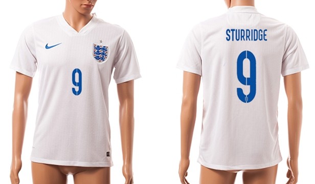 2014 World Cup England #9 Sturridge Home Soccer AAA+ T-Shirt