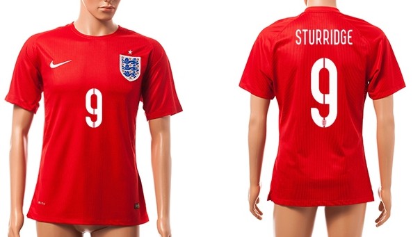 2014 World Cup England #9 Sturridge Away Soccer AAA+ T-Shirt