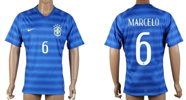 2014 World Cup Brazil #6 Marcelo Away Soccer AAA+ T-Shirt