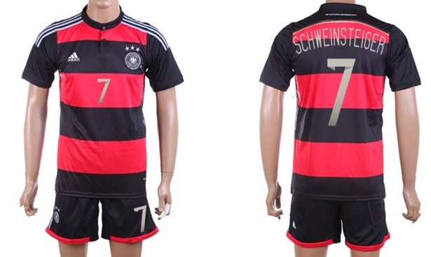 2014 World Cup Germany #7 Schweinsteiger Away Soccer Shirt Kit