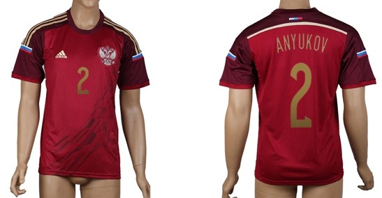 2014 World Cup Russia #2 Anyukov Home Soccer AAA+ T-Shirt