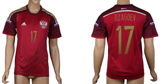 2014 World Cup Russia #17 Dzagoev Home Soccer AAA+ T-Shirt
